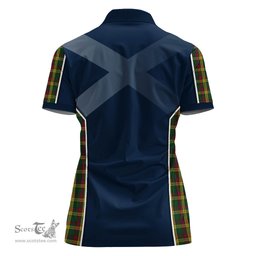 ScotsTee Shop Scottish MacMillan Ancient Clan Scottish Crest and Scottish Thistle Sport Tartan Womens Polo Shirt