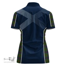 ScotsTee Shop Scottish Stewart of Appin Hunting Clan Scottish Crest and Scottish Thistle Sport Tartan Womens Polo Shirt