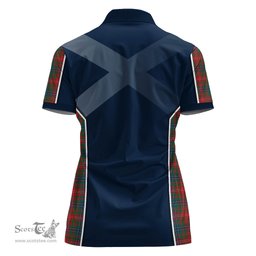ScotsTee Shop Scottish Wilson Modern Clan Scottish Crest and Scottish Thistle Sport Tartan Womens Polo Shirt