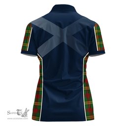 ScotsTee Shop Scottish MacMillan Society of Glasgow Clan Scottish Crest and Scottish Thistle Sport Tartan Womens Polo Shirt
