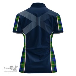 ScotsTee Shop Scottish Maitland Clan Scottish Crest and Scottish Thistle Sport Tartan Womens Polo Shirt