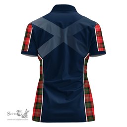 ScotsTee Shop Scottish Nesbitt Modern Clan Scottish Crest and Scottish Thistle Sport Tartan Womens Polo Shirt