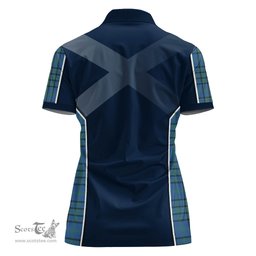 ScotsTee Shop Scottish Matheson Hunting Ancient Clan Scottish Crest and Scottish Thistle Sport Tartan Womens Polo Shirt