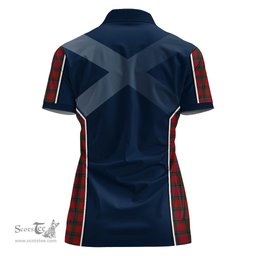 ScotsTee Shop Scottish Nicolson Clan Scottish Crest and Scottish Thistle Sport Tartan Womens Polo Shirt