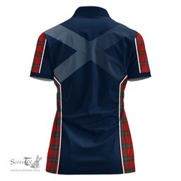 ScotsTee Shop Scottish Wood Dress Clan Scottish Crest and Scottish Thistle Sport Tartan Womens Polo Shirt