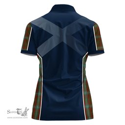 ScotsTee Shop Scottish Seton Hunting Clan Scottish Crest and Scottish Thistle Sport Tartan Womens Polo Shirt