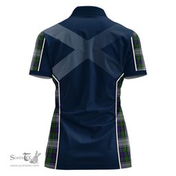 ScotsTee Shop Scottish Murray of Atholl Dress Clan Scottish Crest and Scottish Thistle Sport Tartan Womens Polo Shirt