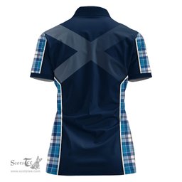 ScotsTee Shop Scottish Roberton Clan Scottish Crest and Scottish Thistle Sport Tartan Womens Polo Shirt