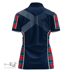 ScotsTee Shop Scottish MacTavish Modern Clan Scottish Crest and Scottish Thistle Sport Tartan Womens Polo Shirt