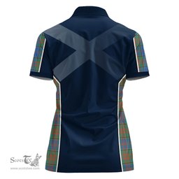 ScotsTee Shop Scottish Stewart of Appin Hunting Ancient Clan Scottish Crest and Scottish Thistle Sport Tartan Womens Polo Shirt