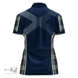 ScotsTee Shop Scottish MacLeod Of Californian Clan Scottish Crest and Scottish Thistle Sport Tartan Womens Polo Shirt