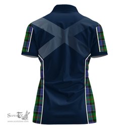 ScotsTee Shop Scottish Paterson Clan Scottish Crest and Scottish Thistle Sport Tartan Womens Polo Shirt
