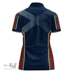 ScotsTee Shop Scottish MacLean of Duart Clan Scottish Crest and Scottish Thistle Sport Tartan Womens Polo Shirt