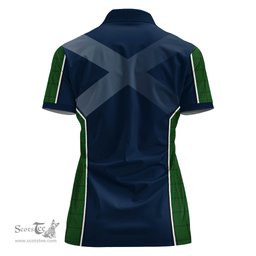 ScotsTee Shop Scottish Mar Tribe Clan Scottish Crest and Scottish Thistle Sport Tartan Womens Polo Shirt