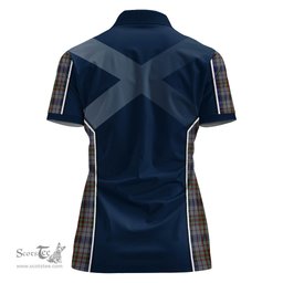 ScotsTee Shop Scottish Gayre Hunting Clan Scottish Crest and Scottish Thistle Sport Tartan Womens Polo Shirt