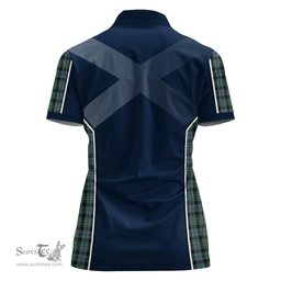 ScotsTee Shop Scottish Melville Clan Scottish Crest and Scottish Thistle Sport Tartan Womens Polo Shirt