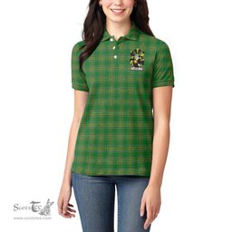 ScotsTee Shop Irish Brady Coat of Arms Family Crest Ireland Shirt Irish National Tartan Irish Womens Polo Shirt