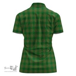 ScotsTee Shop Irish Craig Coat of Arms Family Crest Ireland Shirt Irish National Tartan Irish Womens Polo Shirt