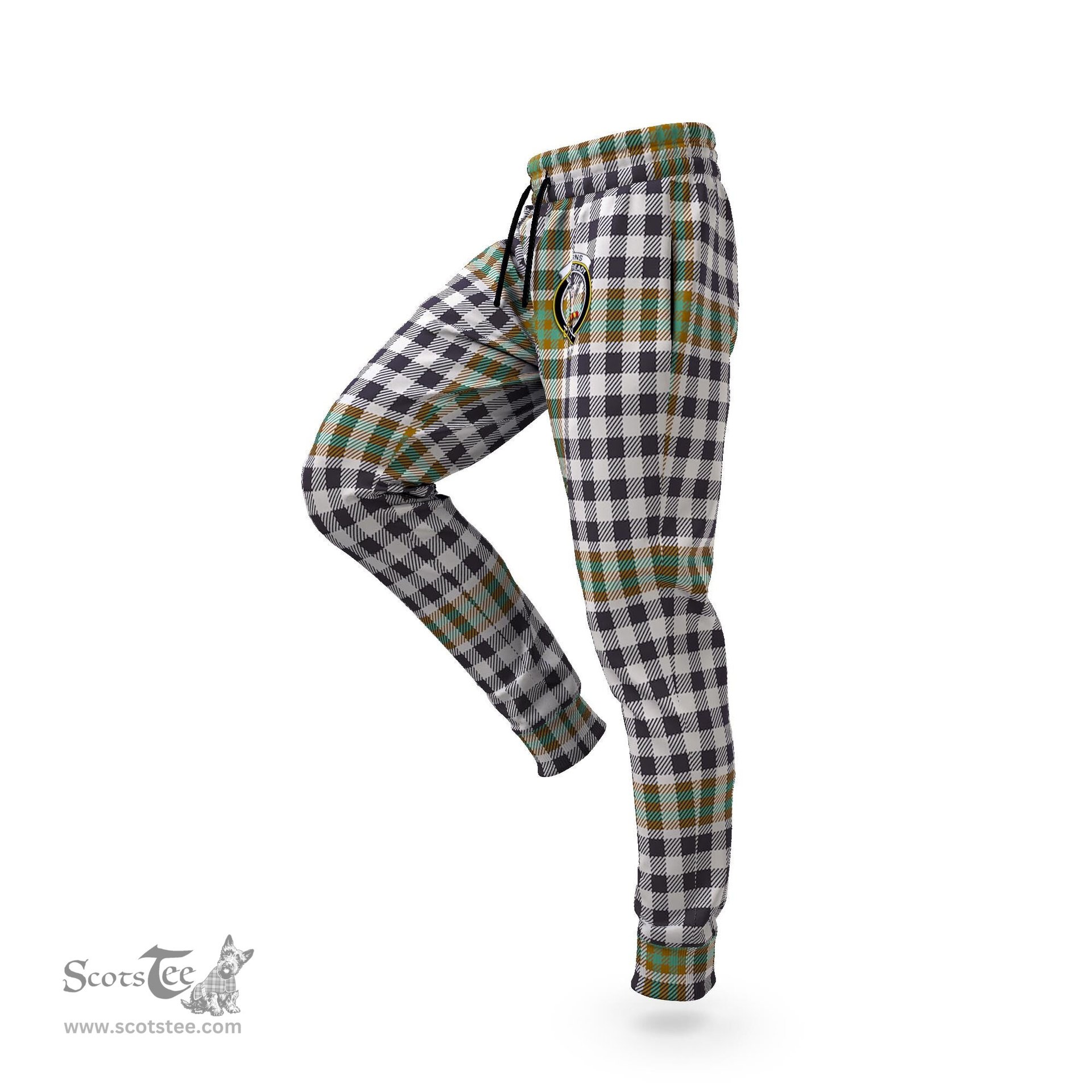 Scottish Burns Check Clan Family Crest Tartan Joggers Pants