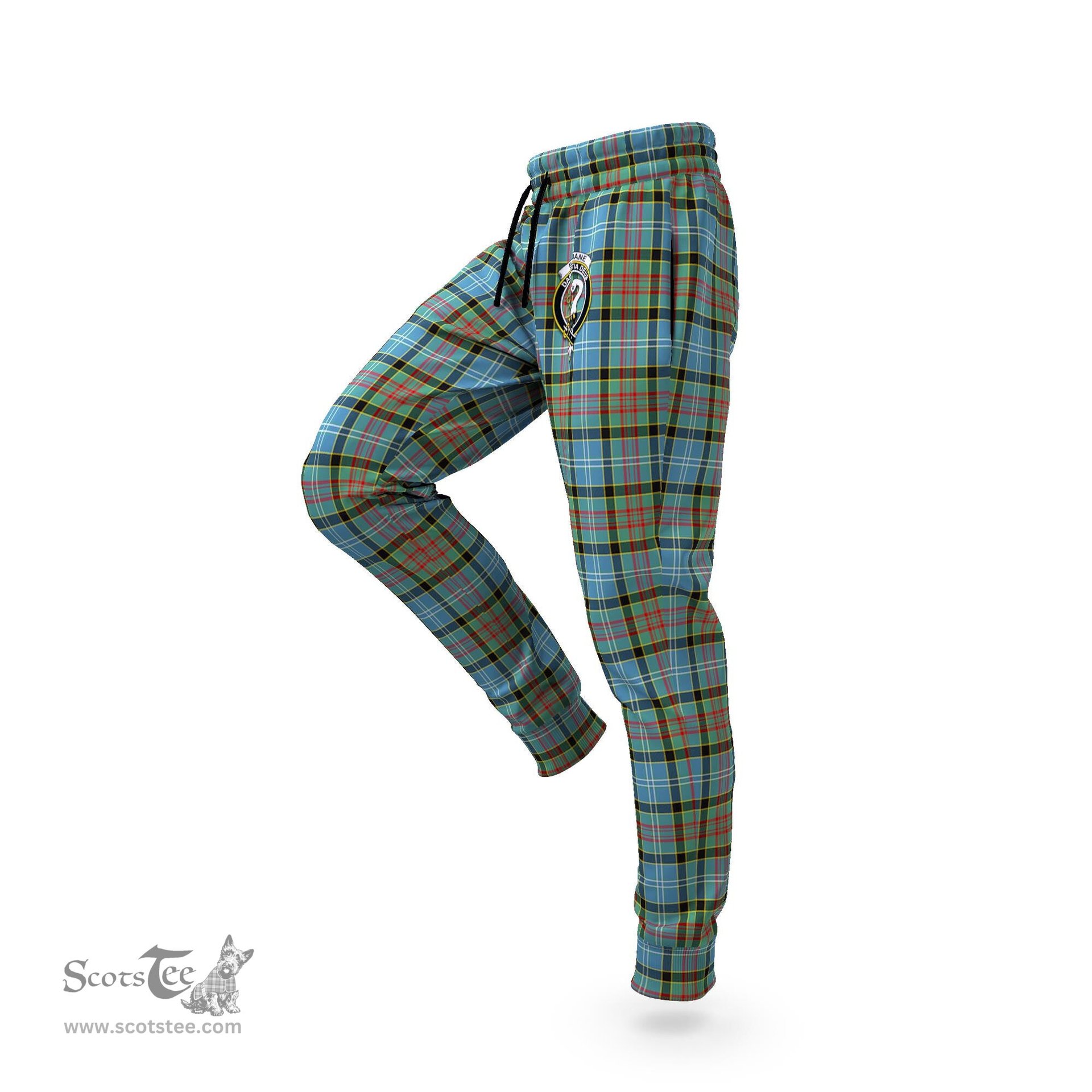 Scottish Brisbane modern Clan Family Crest Tartan Joggers Pants
