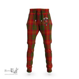Scottish Burns Clan Family Crest Tartan Joggers Pants