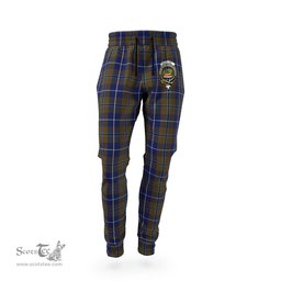 Scottish Douglas Brown Clan Family Crest Tartan Joggers Pants