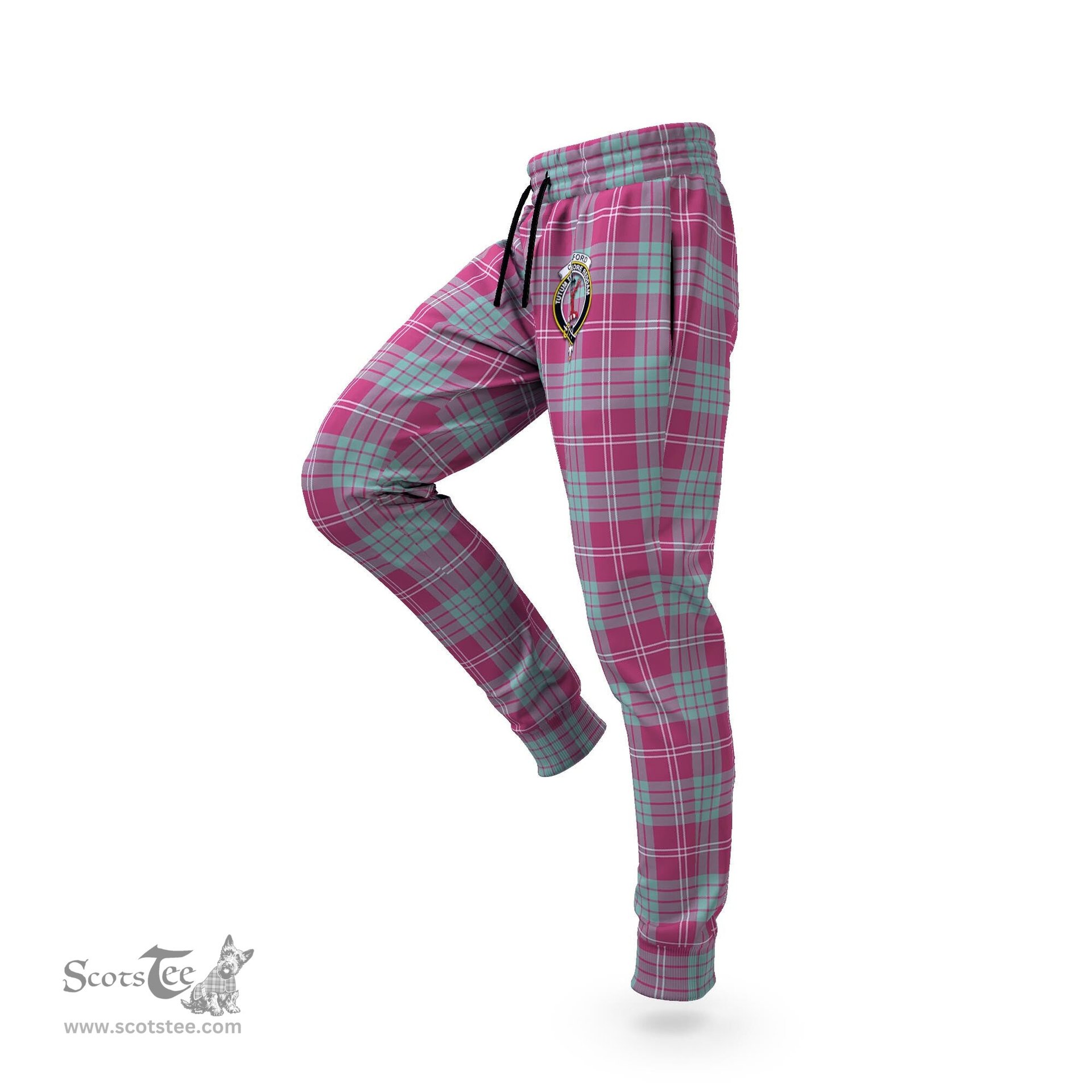 Scottish Crawford Ancient Clan Family Crest Tartan Joggers Pants