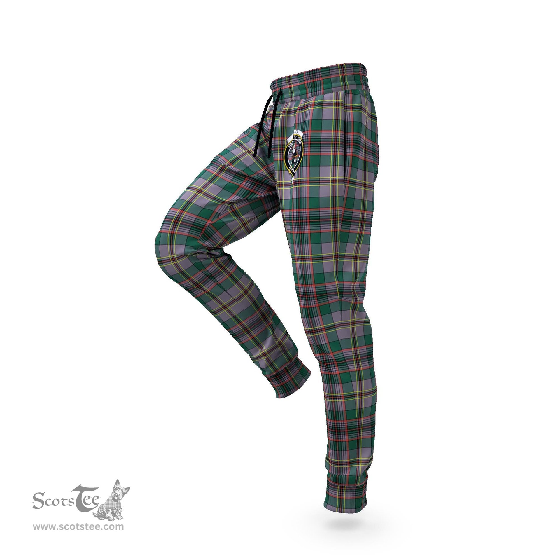 Scottish Craig Ancient Clan Family Crest Tartan Joggers Pants