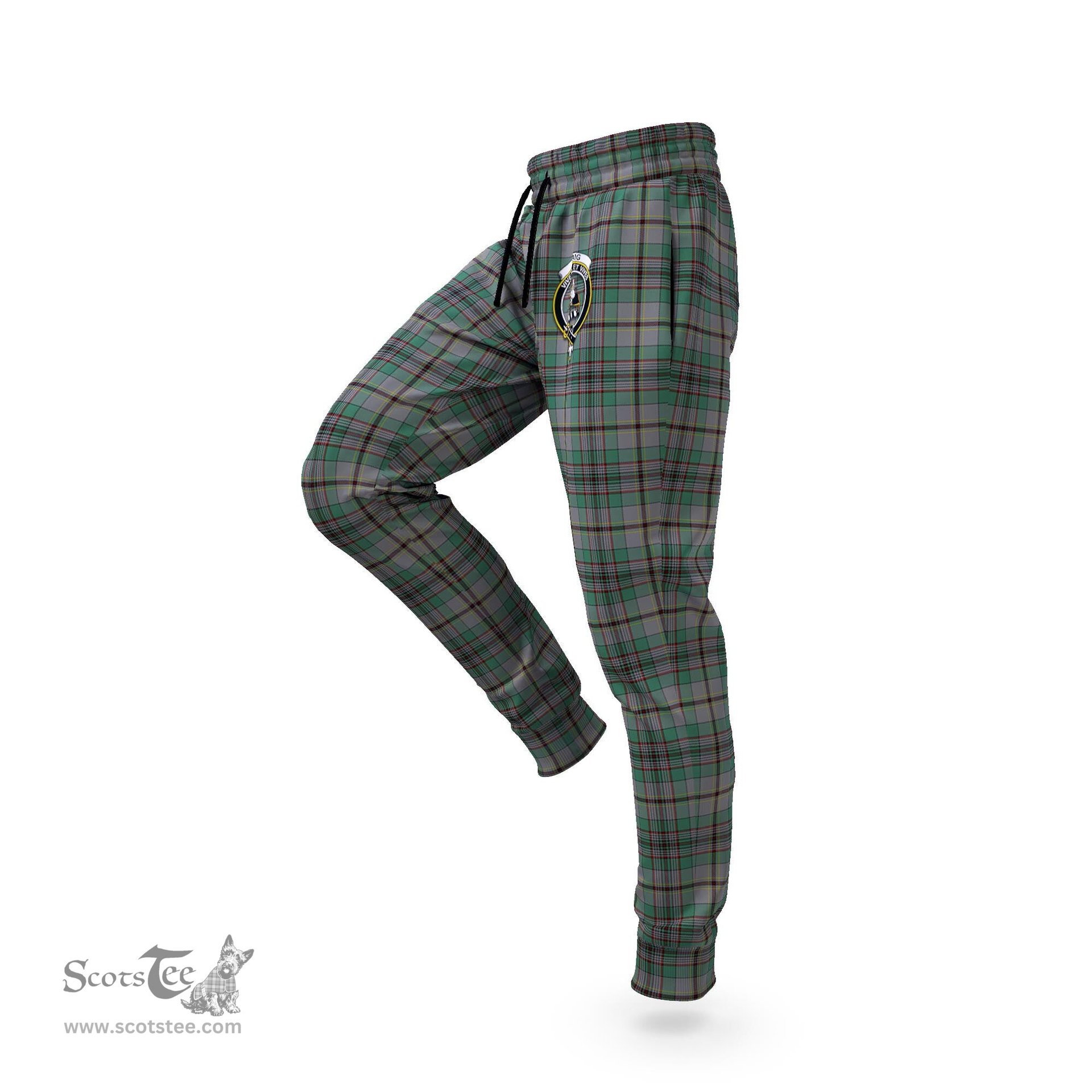 Scottish Craig Clan Family Crest Tartan Joggers Pants