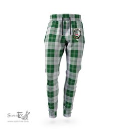 Scottish Erskine Green Clan Family Crest Tartan Joggers Pants