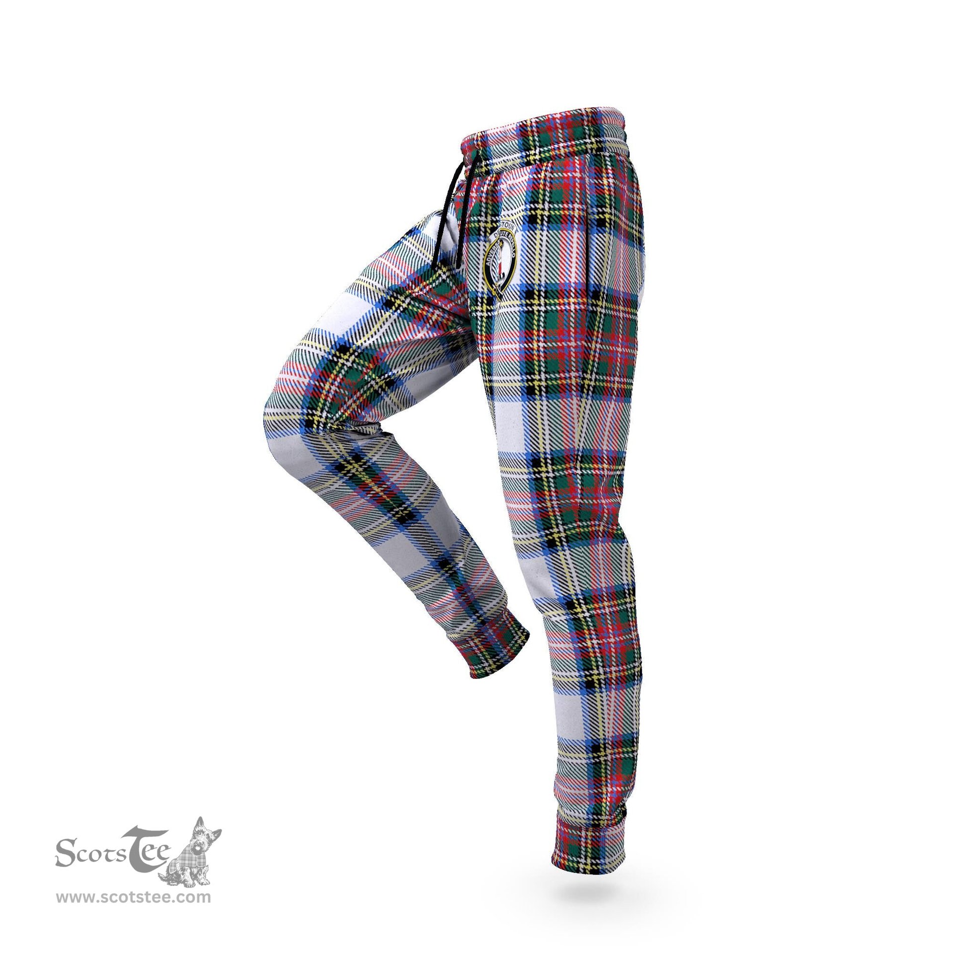 Scottish Dennistoun Clan Family Crest Tartan Joggers Pants