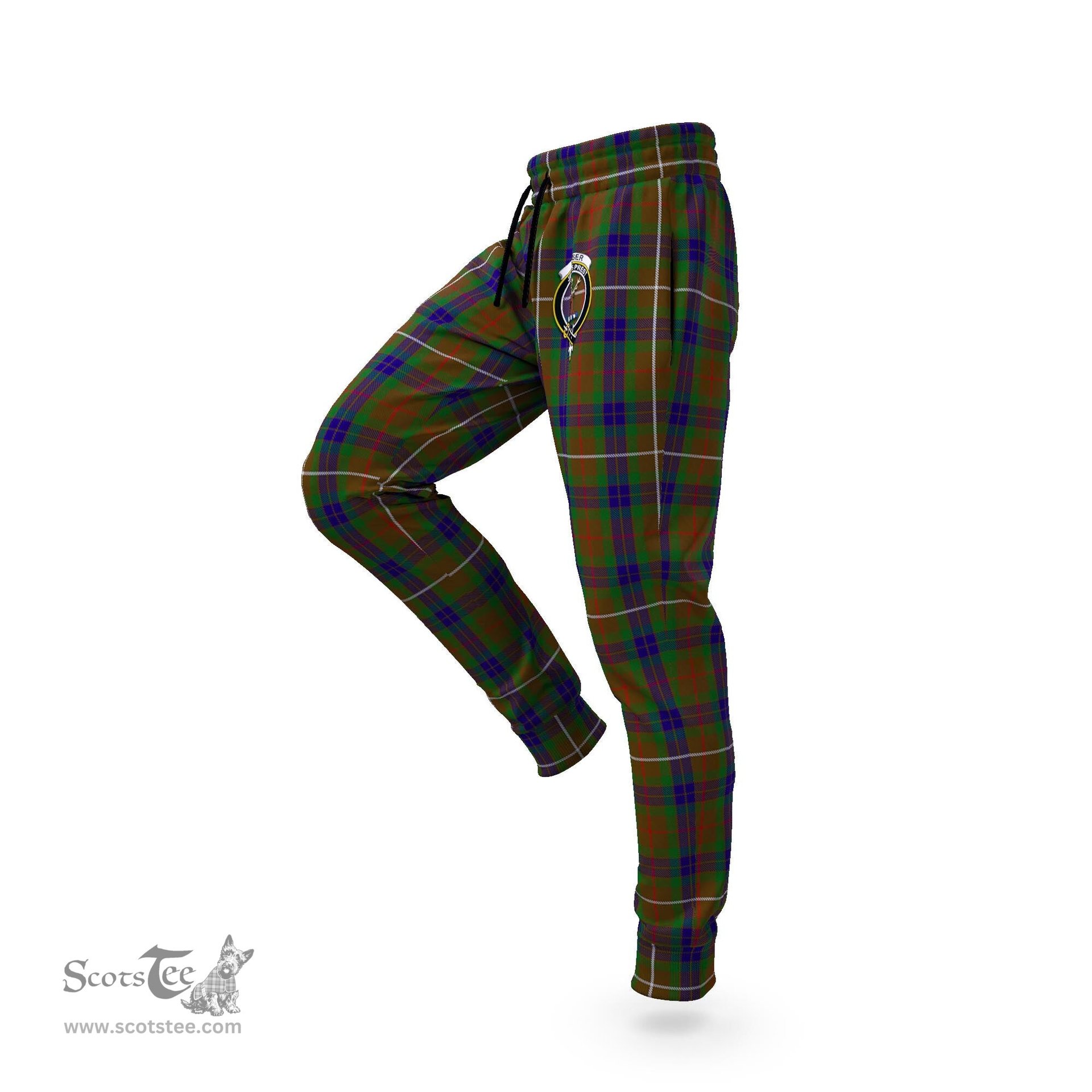 Scottish Fraser Hunting Clan Family Crest Tartan Joggers Pants