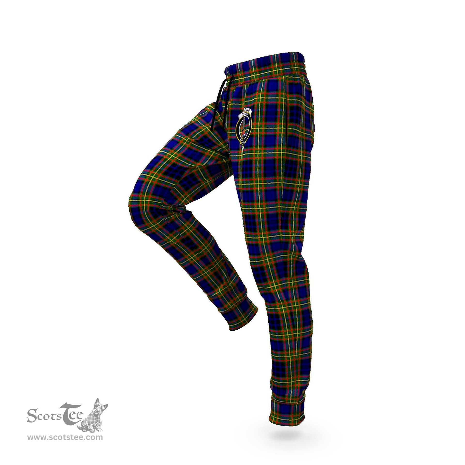 Scottish Clelland Modern Clan Family Crest Tartan Joggers Pants