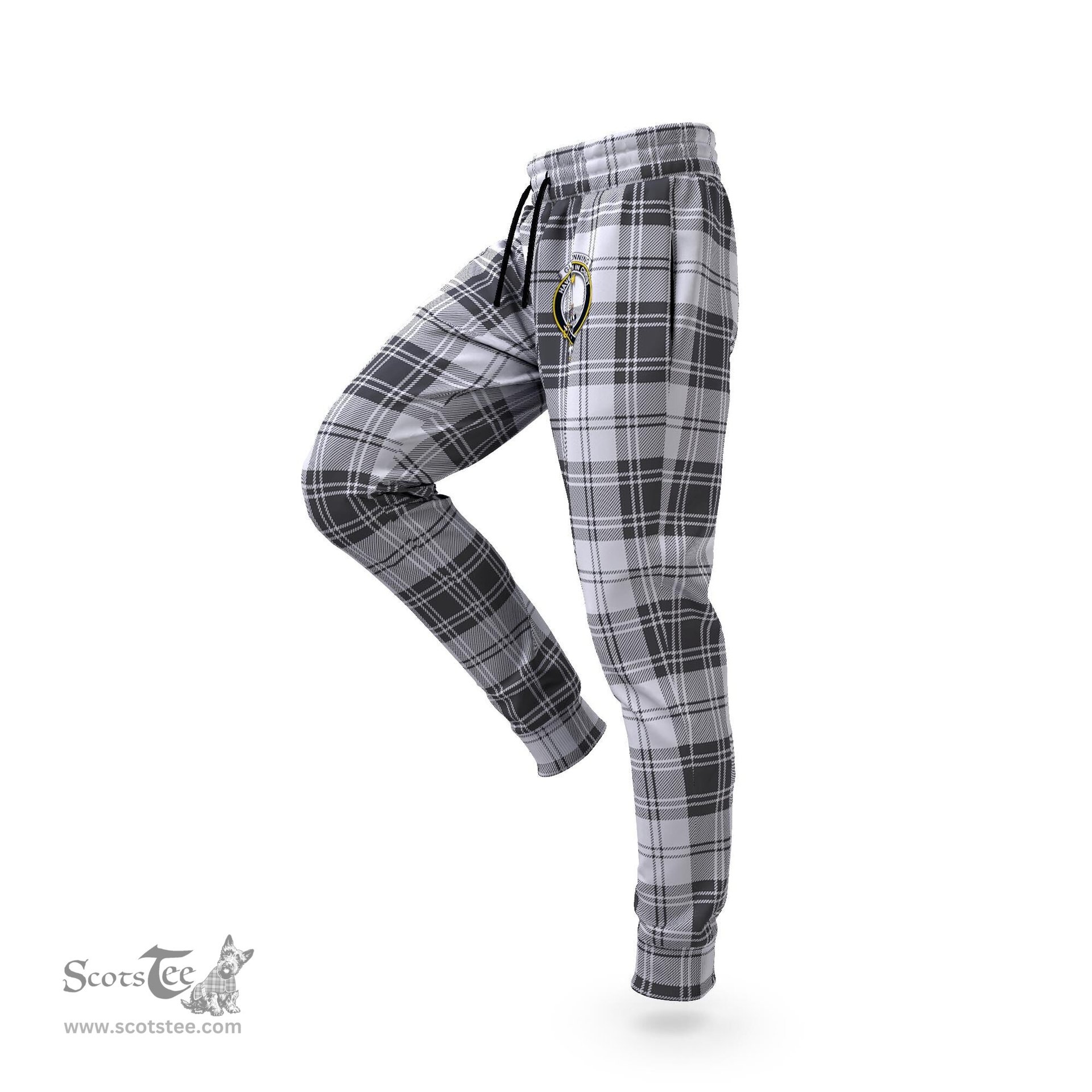 Scottish Glendinning Clan Family Crest Tartan Joggers Pants