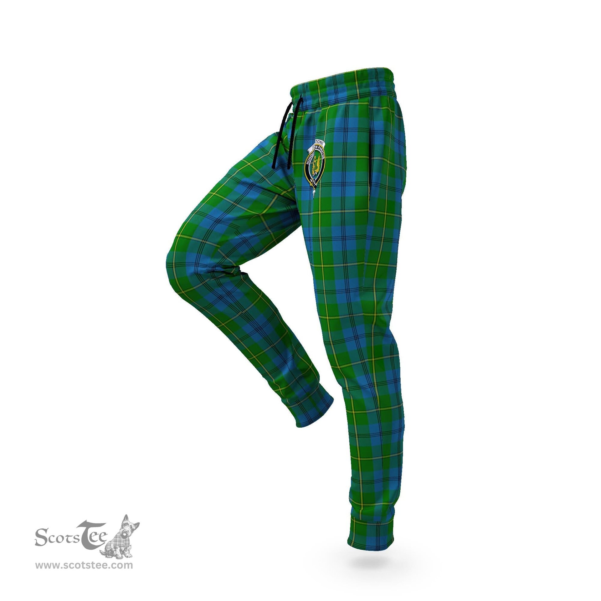 Scottish Johnstone-Johnston Clan Family Crest Tartan Joggers Pants
