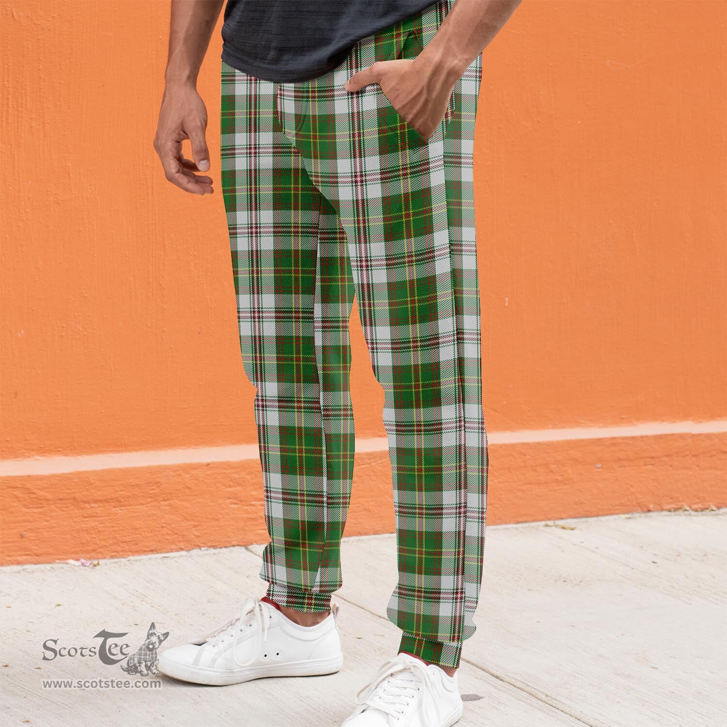 Scottish Hay White Dress Clan Tartan Joggers Pants