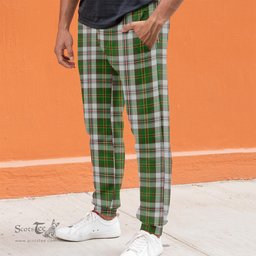 Scottish Hay White Dress Clan Tartan Joggers Pants