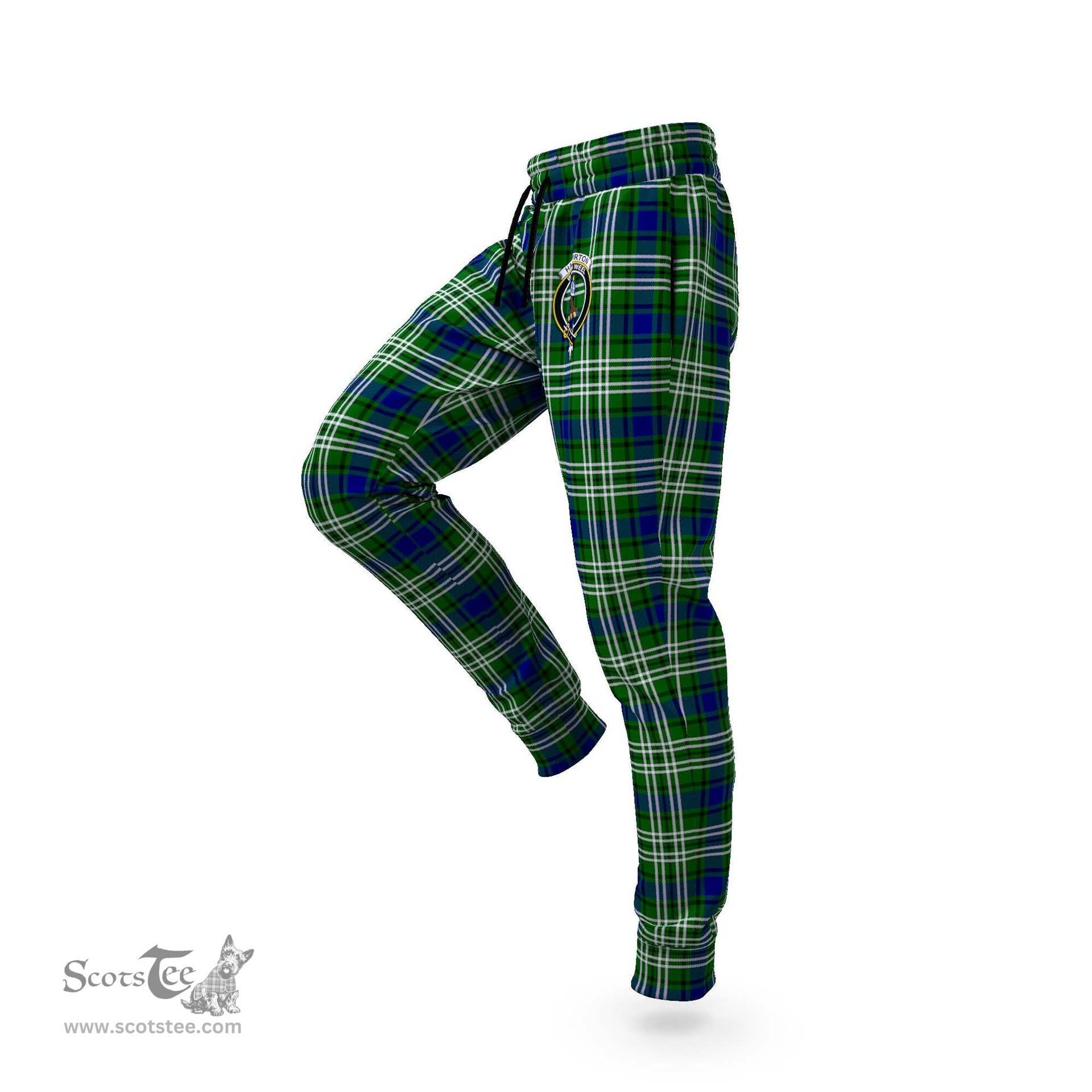 Scottish Haliburton Clan Family Crest Tartan Joggers Pants