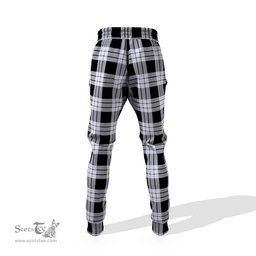 Scottish MacFarlane Black White Clan Family Crest Tartan Joggers Pants