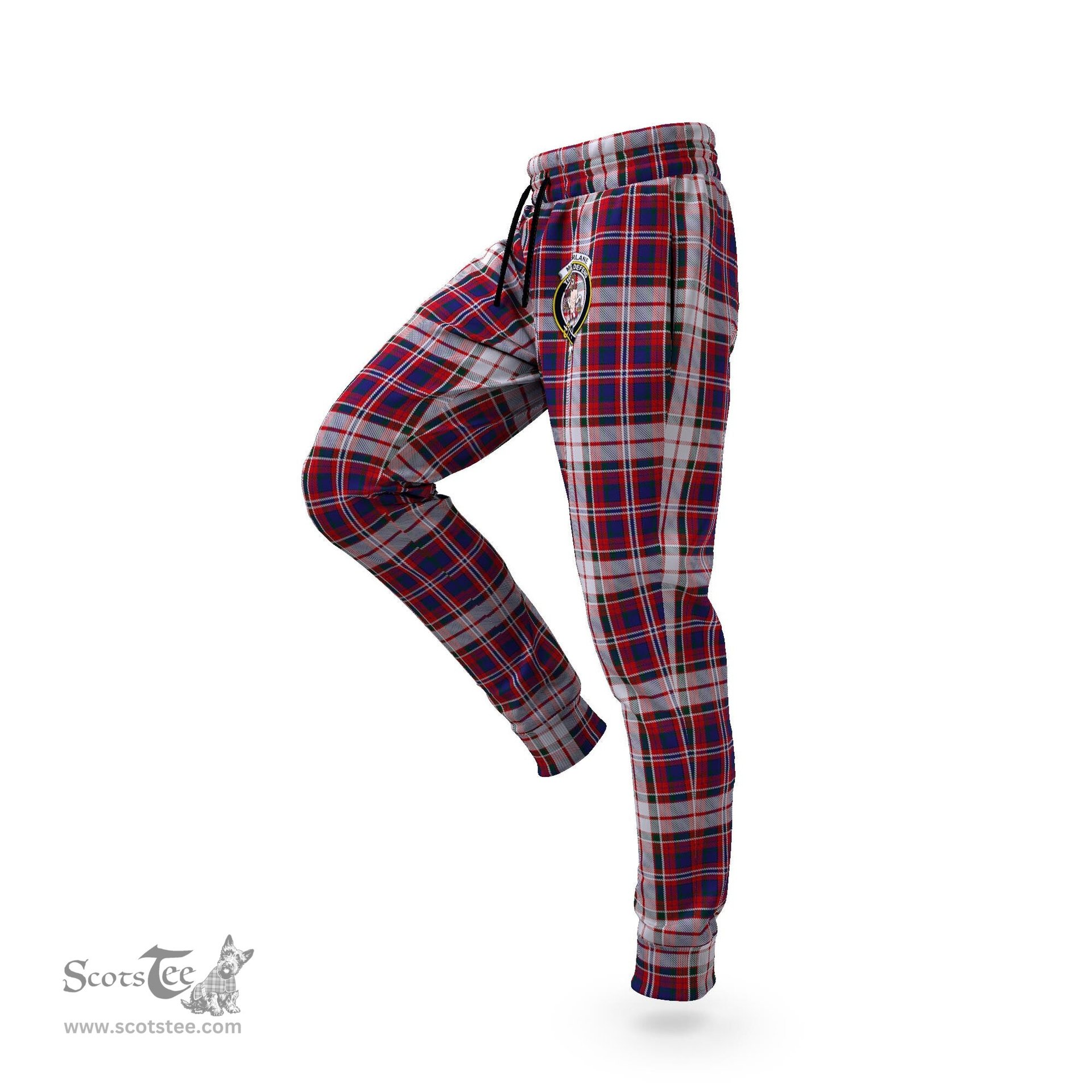 Scottish MacFarlane Dress Clan Family Crest Tartan Joggers Pants