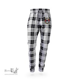 Scottish MacLeod Black and White Clan Family Crest Tartan Joggers Pants