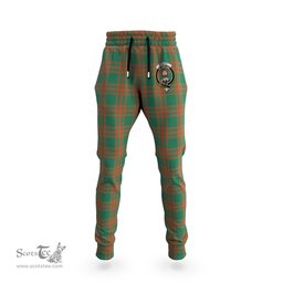Scottish Menzies Green Ancient Clan Family Crest Tartan Joggers Pants