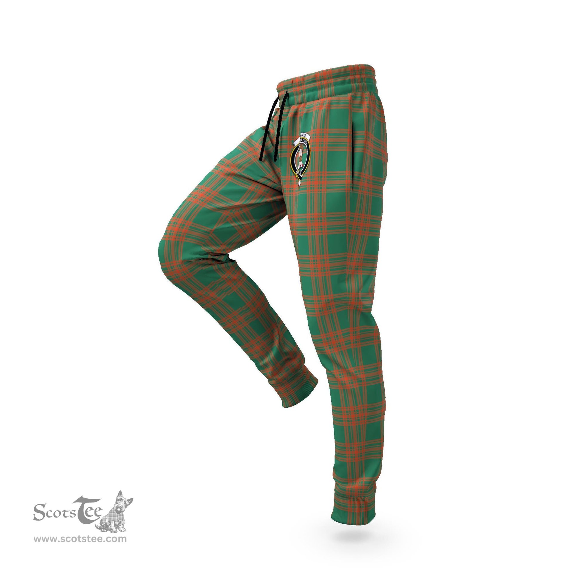 Scottish Menzies Green Ancient Clan Family Crest Tartan Joggers Pants