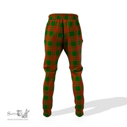 Scottish Menzies Green Modern Clan Family Crest Tartan Joggers Pants