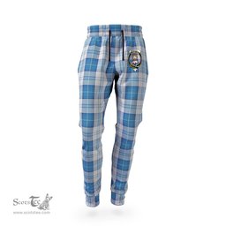 Scottish Menzies Dress Blue and White Clan Family Crest Tartan Joggers Pants