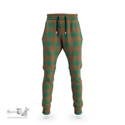 Scottish Menzies Green Ancient Clan Tartan Joggers Pants