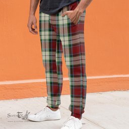 Scottish Rose White Dress Clan Tartan Joggers Pants