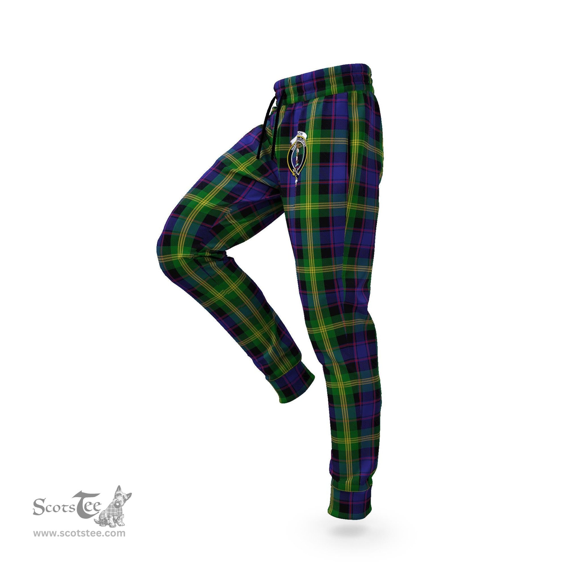 Scottish Watson Clan Family Crest Tartan Joggers Pants