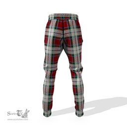 Scottish Rose White Dress Clan Family Crest Tartan Joggers Pants