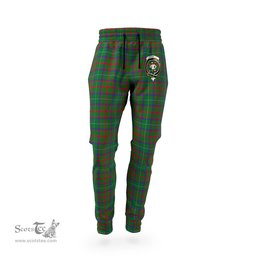 Scottish Shaw of Tordarroch Green Hunting Clan Family Crest Tartan Joggers Pants